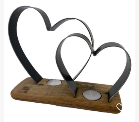 Twin Heart Tea Light Holder